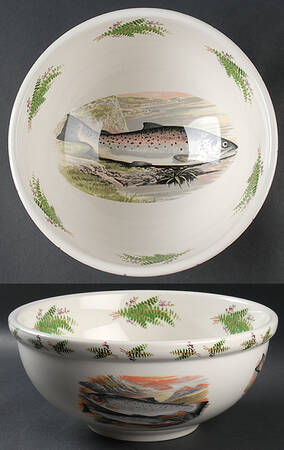 Compleat Angler Fern 11" Large Salad Serving Bowl
