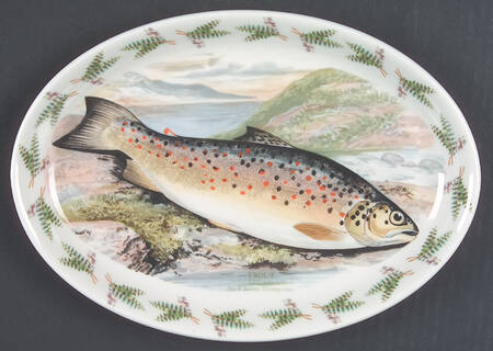 Compleat Angler Fern 10" Oval Steak Platter