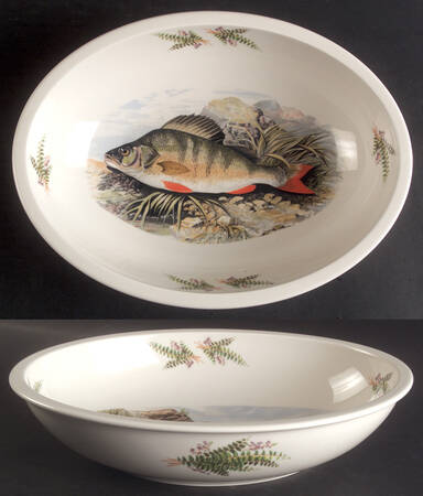 Compleat Angler Fern 12" Sovereign Deep Oval Bowl