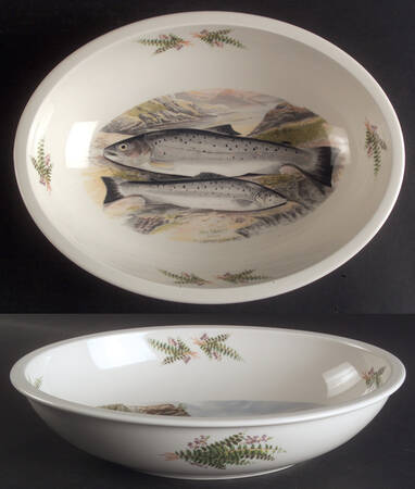 Compleat Angler Fern 12" Sovereign Deep Oval Bowl
