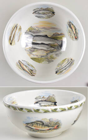 Compleat Angler Fern 11" Large Salad Serving Bowl