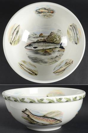 Compleat Angler Fern 11" Large Salad Serving Bowl