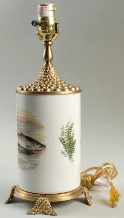 Compleat Angler Fern Canister Vase Lamp No Shade