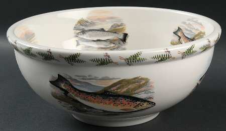 Compleat Angler Fern 11" Large Salad Serving Bowl