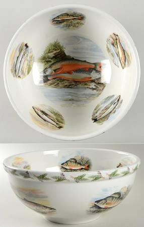 Compleat Angler Fern 11" Large Salad Serving Bowl