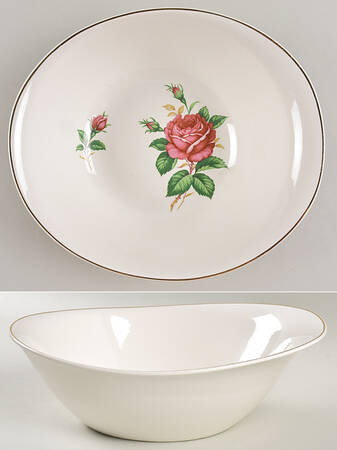 Old Rose (Preview, Bone Ash Glaze) 8" Round Vegetable Bowl