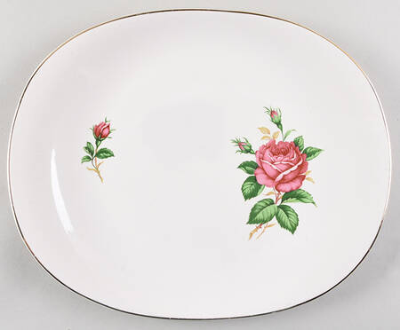 Old Rose (Preview, Bone Ash Glaze) 11" Oval Serving Platter