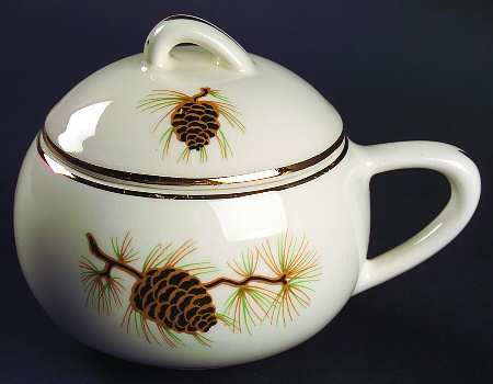 Pinecone Sugar Bowl & Lid
