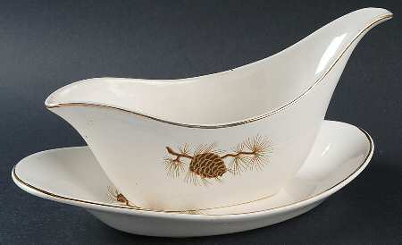 Pinecone Gravy Boat & Underplate/Relish