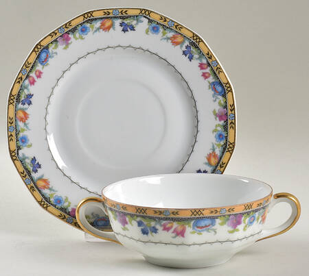 Newport (White) Flat Cream Soup Bowl & Saucer Set