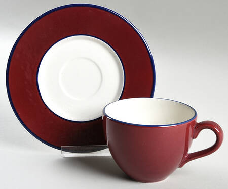 Spa Maroon Flat Cup & Saucer Set
