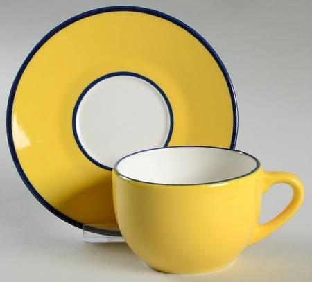 Spa Bright Yellow Flat Cup & Saucer Set
