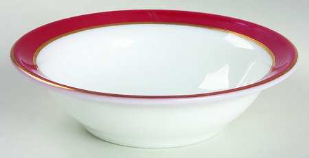 Red Gold Rim Fruit/Dessert (Sauce) Bowl