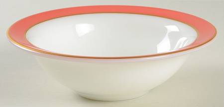 Red Gold Rim Cereal Bowl