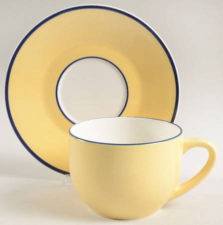 Spa Yellow Flat Cup & Saucer Set