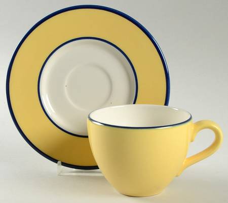 Spa Yellow Flat Cup & Saucer Set