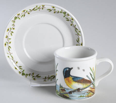 Birds of Britain Flat Demitasse Cup & Saucer Set