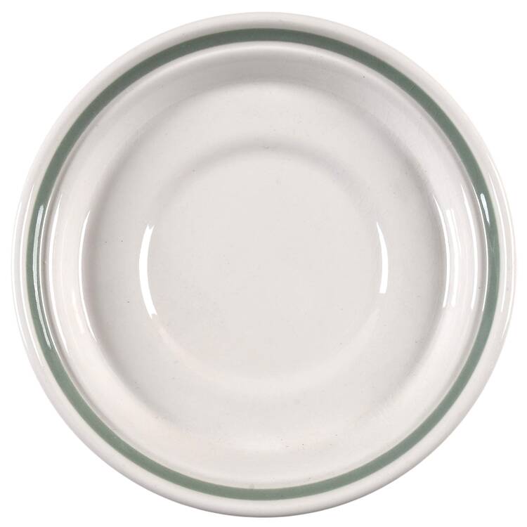 Birds of Britain Saucer with Green Band for Flat Demitasse Cup