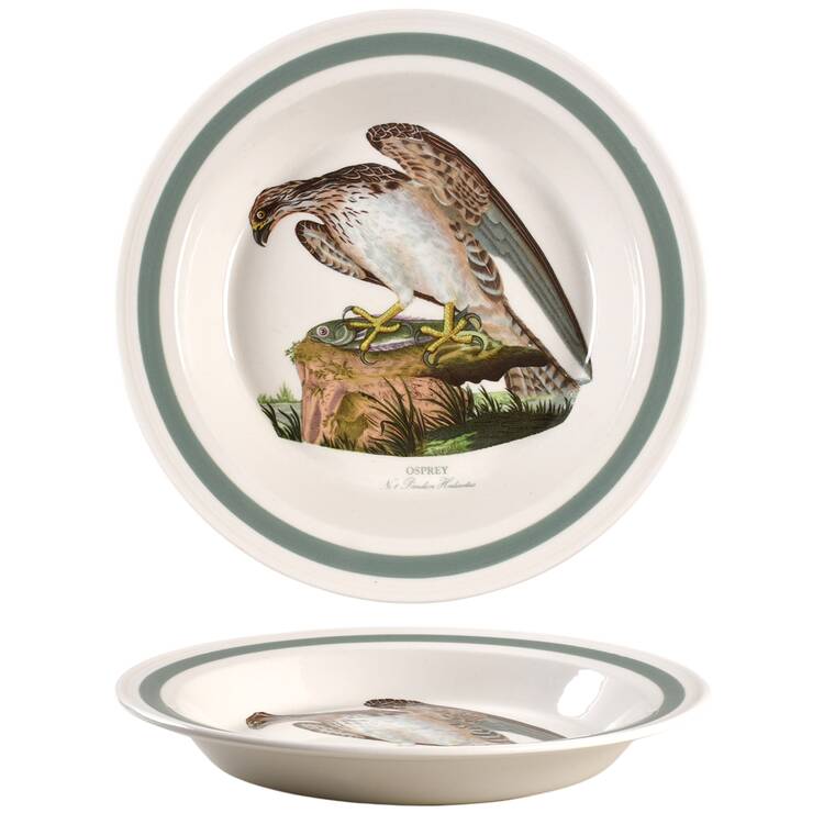 Birds of Britain 10" Pie Baking Plate with Green Band by Portmeirion