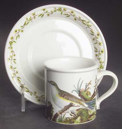 Birds of Britain Flat Demitasse Cup & Saucer Set