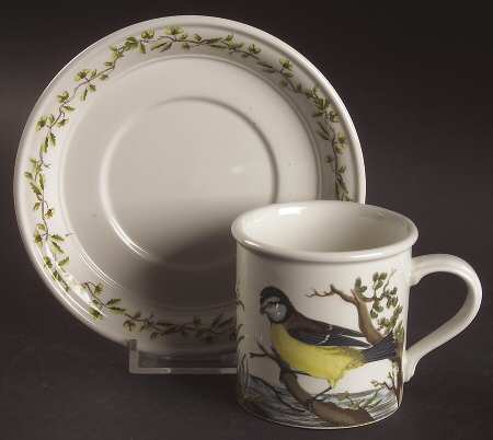 Birds of Britain Flat Demitasse Cup & Saucer Set