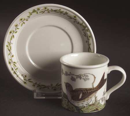 Birds of Britain Flat Demitasse Cup & Saucer Set