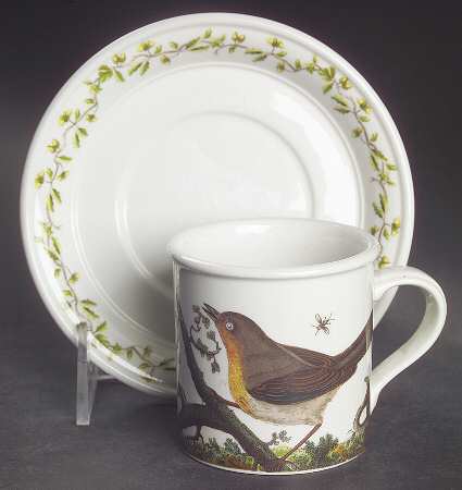 Birds of Britain Flat Demitasse Cup & Saucer Set