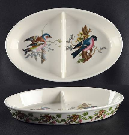 Birds of Britain 11" Oval Divided Vegetable Bowl