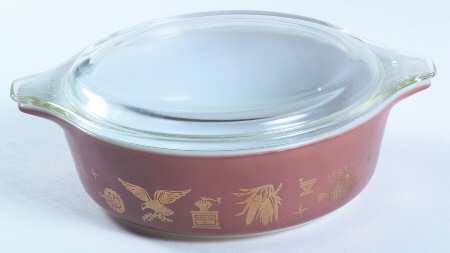 Early American 1 Pt Round Covered Casserole