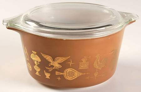 Early American 1 Qt Round Covered Casserole