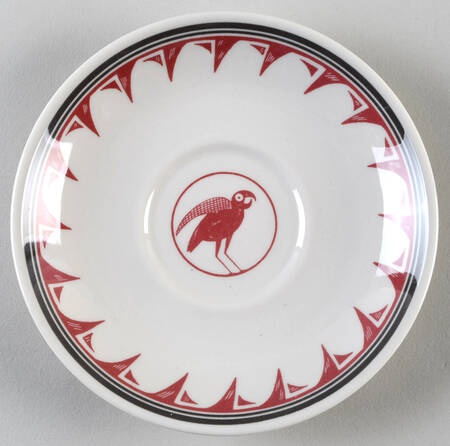 Ancient Mimbreno Indian-Burgundy (Replica) Saucer for Flat Cup