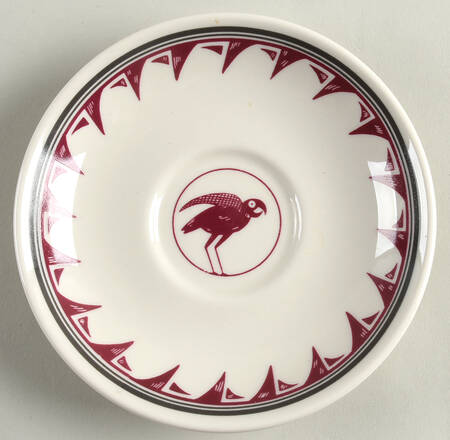 Ancient Mimbreno Indian-Burgundy (Replica) Saucer for Bouillon Cup