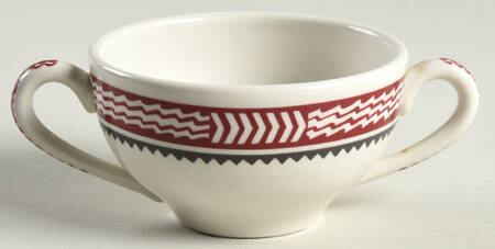 Ancient Mimbreno Indian-Burgundy (Replica) Flat Bouillon Cup