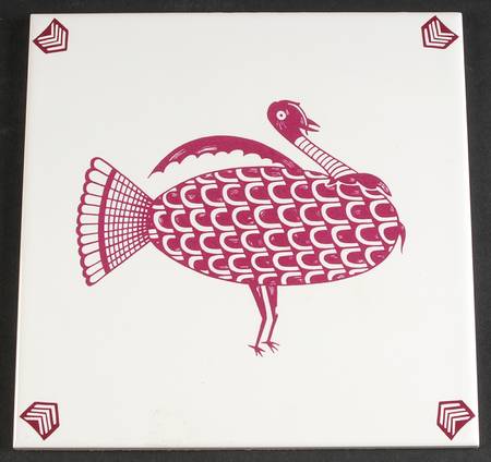 Ancient Mimbreno Indian-Burgundy (Replica) Trivet