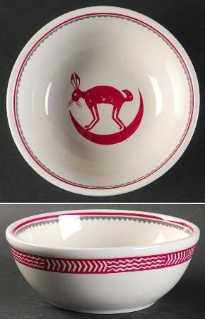 Ancient Mimbreno Indian-Burgundy (Replica) Chili Bowl