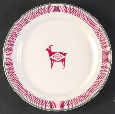Ancient Mimbreno Indian-Burgundy (Replica) Salad Plate