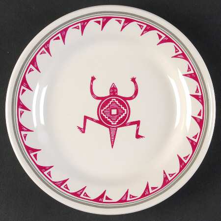 Ancient Mimbreno Indian-Burgundy (Replica) Bread & Butter Plate
