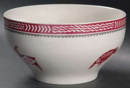 Ancient Mimbreno Indian-Burgundy (Replica) 1.25 Quart Menudo Bowl
