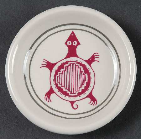 Ancient Mimbreno Indian-Burgundy (Replica) Butter Pat