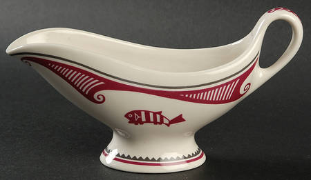 Ancient Mimbreno Indian-Burgundy (Replica) Gravy Boat