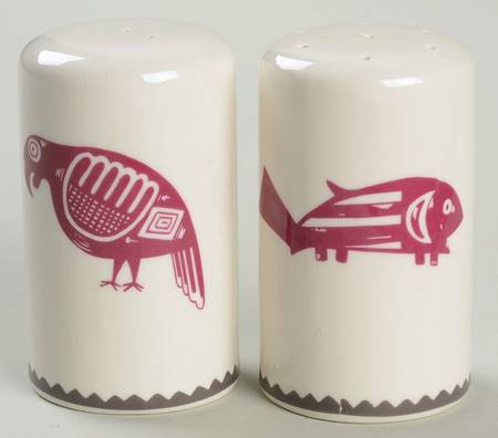 Ancient Mimbreno Indian-Burgundy (Replica) Salt & Pepper Set