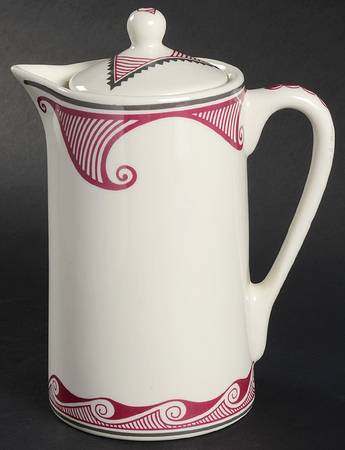 Ancient Mimbreno Indian-Burgundy (Replica) Coffee Pot & Lid