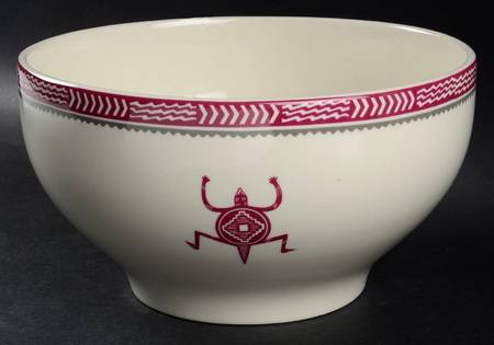 Ancient Mimbreno Indian-Burgundy (Replica) 4 Quart Menudo Bowl