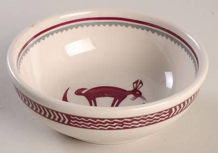 Ancient Mimbreno Indian-Burgundy (Replica) Chili Bowl