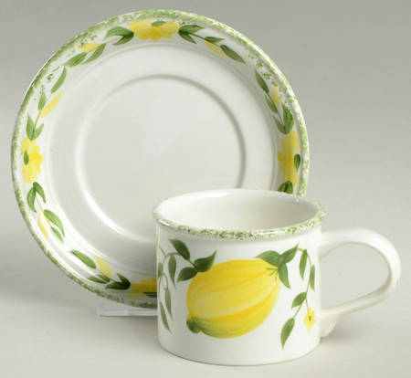 Lemon Grove Flat Cup & Saucer Set