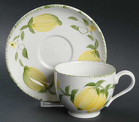 Lemon Grove Flat Cup & Saucer Set