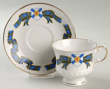 Nova Scotia Tartan Footed Cup & Saucer Set