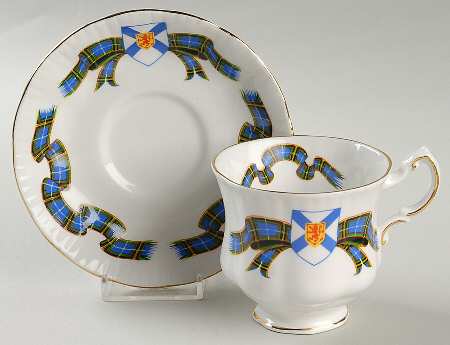 Nova Scotia Tartan Footed Cup & Saucer Set