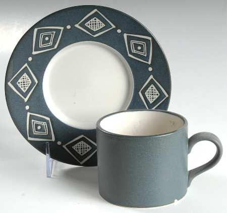 Bongo (Blue) Flat Cup & Saucer Set