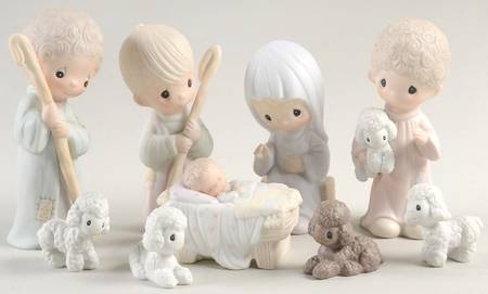 Come Let Us Adore Him-Nativity Fish-9 Piece Nativity Set - Fish Trademark With Box